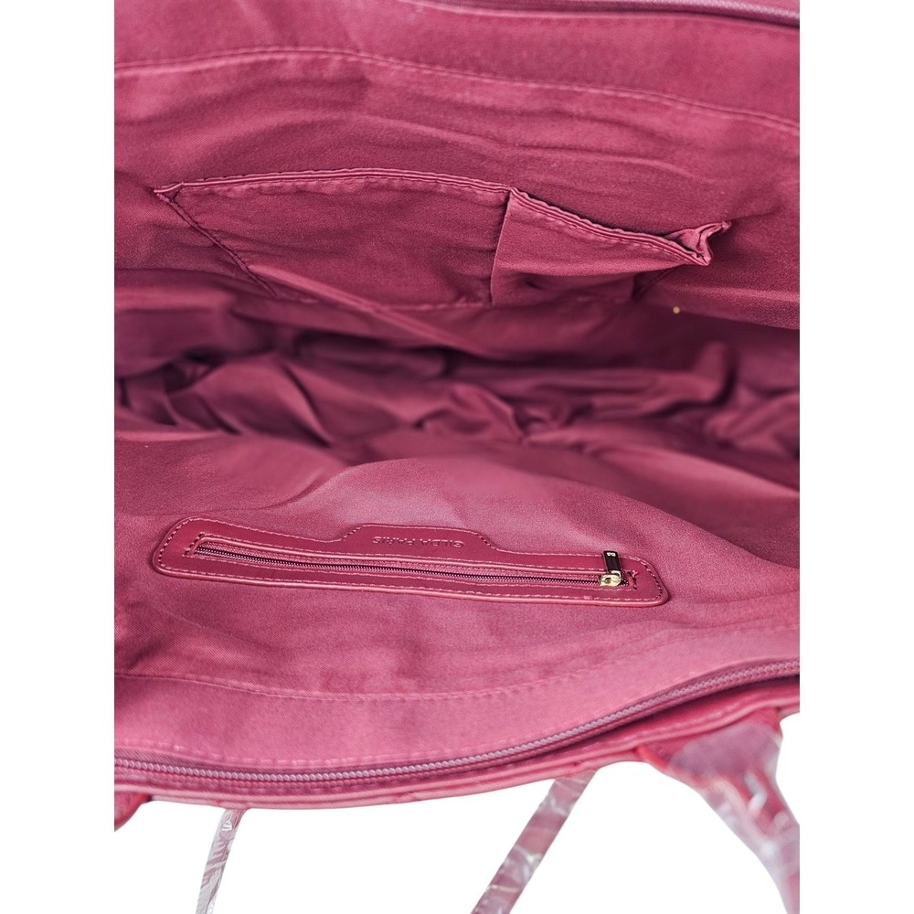 Gilda Paris Burgundy Quilted Tote Bag with Chain Accent Designer Inspired NWT - Picture 10 of 14
